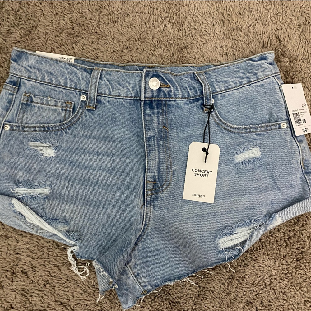 Distressed Denim Shorts